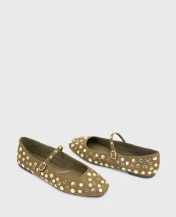 Jasper Suede Stud Ballet Flat><noscript><img width=