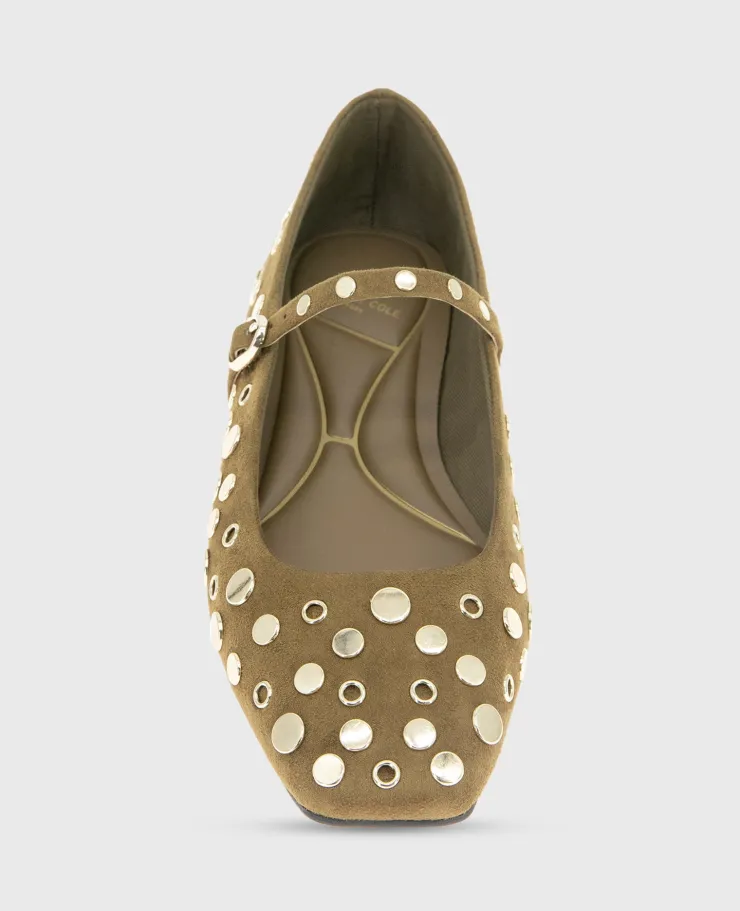 Jasper Suede Stud Ballet Flat>Kenneth Cole Discount