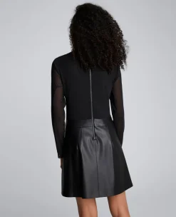 Jodie Mock Neck Mixed Media Dress><noscript><img width=