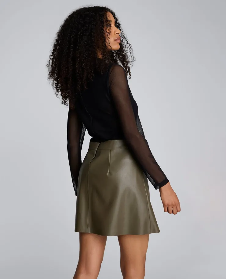Jodie Mock Neck Mixed Media Dress>Kenneth Cole Online