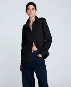 Knit Button Front Long Sleeve Shirt>Kenneth Cole New