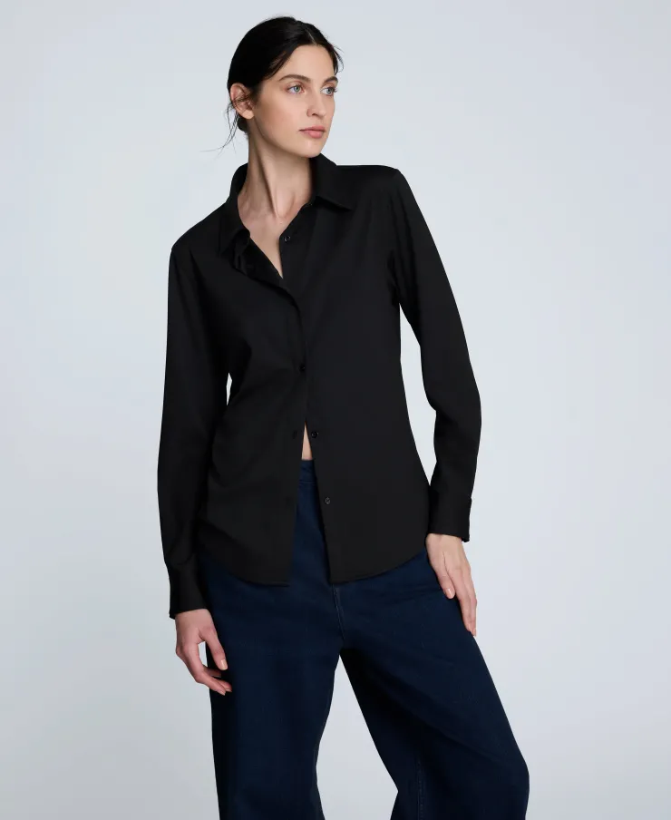 Knit Button Front Long Sleeve Shirt>Kenneth Cole New