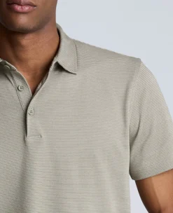 Knit Two-Toned Button Polo><noscript><img width=