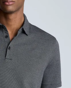 Knit Two-Toned Button Polo><noscript><img width=