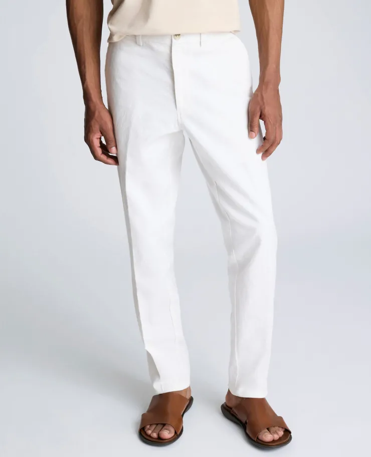 Linen Blend Slim Fit Flat Front Chino Pant>Kenneth Cole