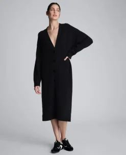 Long Button Front Cardigan Duster>Kenneth Cole Outlet