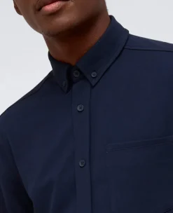 Long Sleeve Button Down Stretch Shirt with Pocket><noscript><img width=