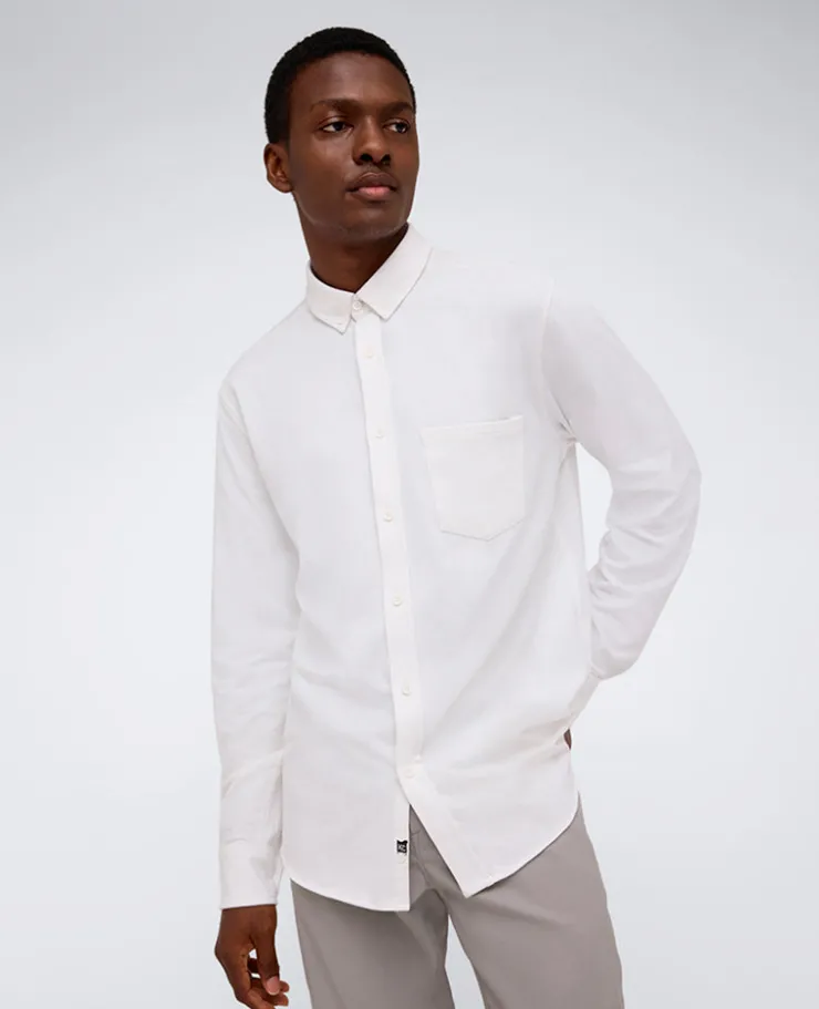 Long Sleeve Button Down Stretch Shirt with Pocket>Kenneth Cole