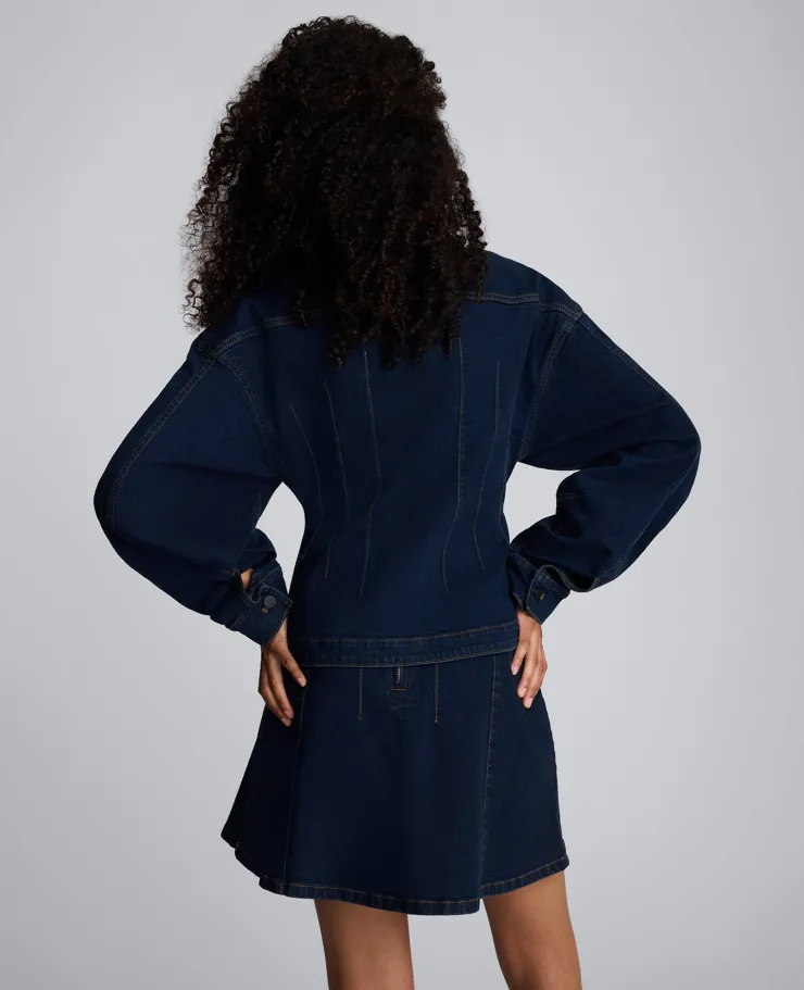 Long Sleeve Denim Corset Trucker Jacket>Kenneth Cole Sale