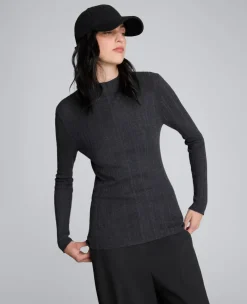 Long Sleeve Ribbed Mock Neck Sweater>Kenneth Cole Best