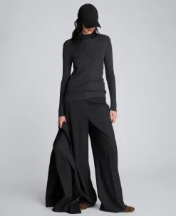 Long Sleeve Ribbed Mock Neck Sweater><noscript><img width=