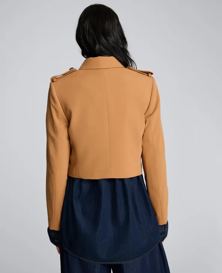 Luxe Twill Cropped Military Jacket>Kenneth Cole New