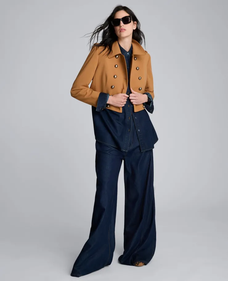 Luxe Twill Cropped Military Jacket>Kenneth Cole New