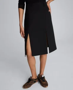 Luxe Twill Paneled Skirt with Slits>Kenneth Cole Sale