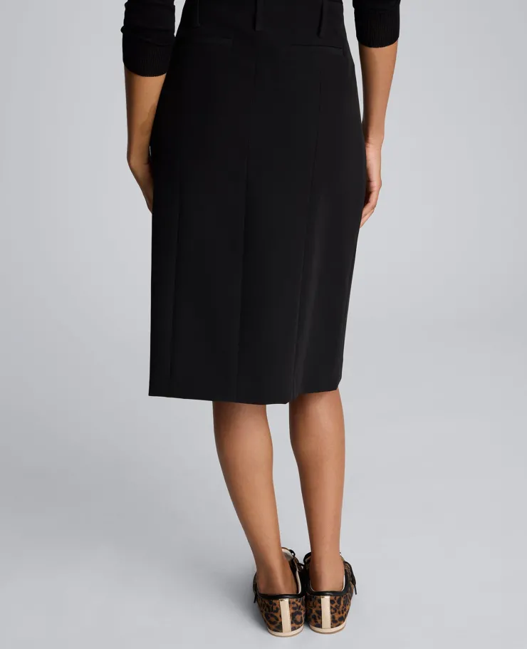 Luxe Twill Paneled Skirt with Slits>Kenneth Cole Sale