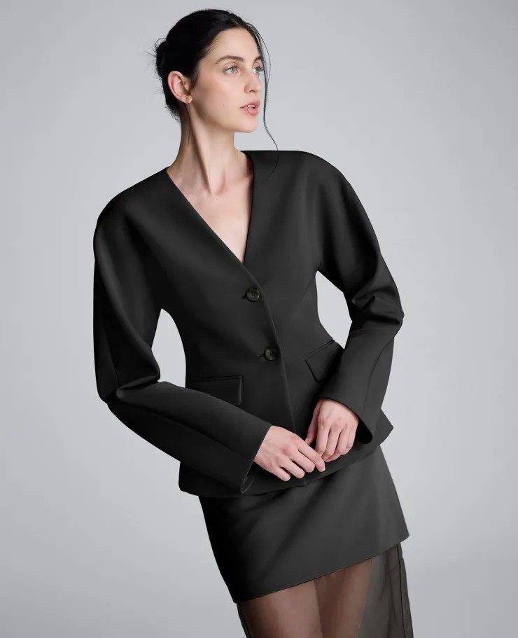Luxe Twill Rounded Shoulder Jacket>Kenneth Cole Clearance