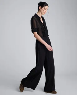 Luxe Twill Side Pleat Wide Leg Pant><noscript><img width=