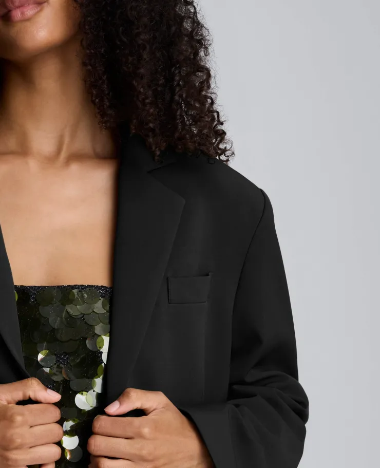 Luxe Twill Three Button Boyfriend Blazer>Kenneth Cole New