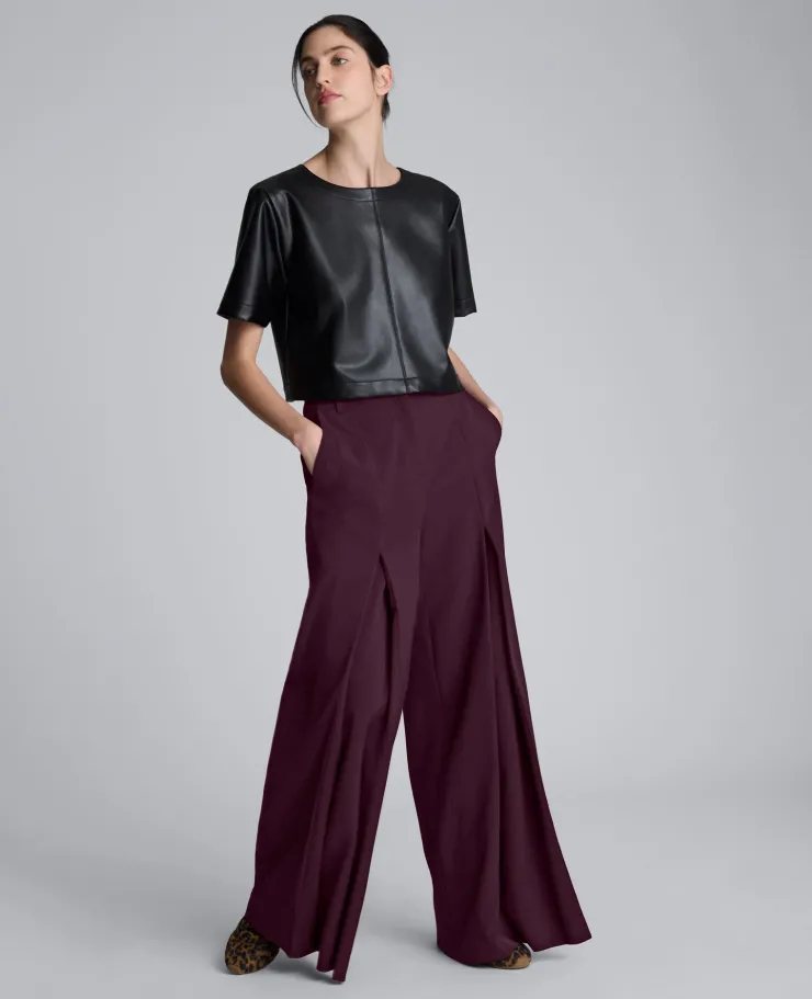 Luxe Twill Wide Leg Inverted Pleat Front Pant>Kenneth Cole New