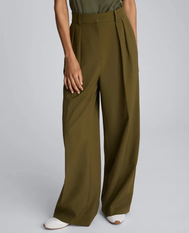 Luxe Twill Wide Leg Pleat Front Pant>Kenneth Cole Clearance