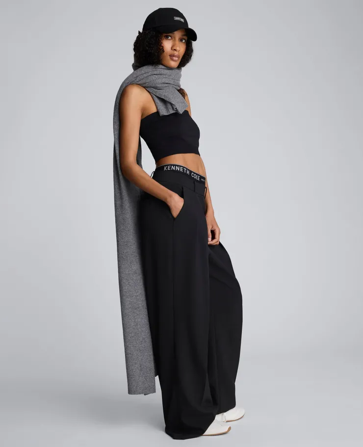Luxe Twill Wide Leg Pleat Front Pant>Kenneth Cole Discount