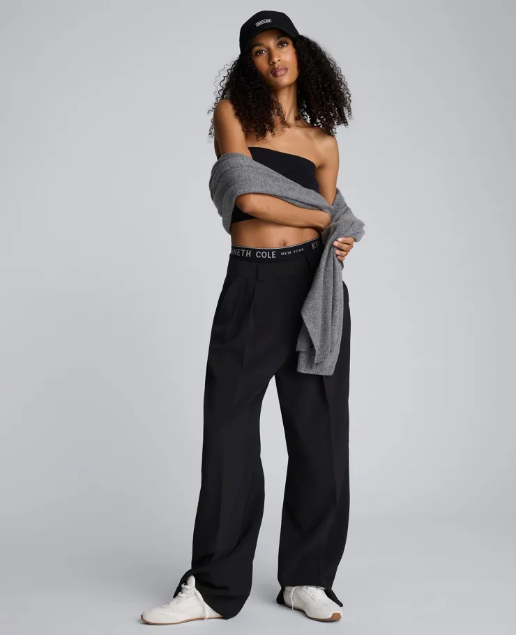 Luxe Twill Wide Leg Pleat Front Pant>Kenneth Cole Discount