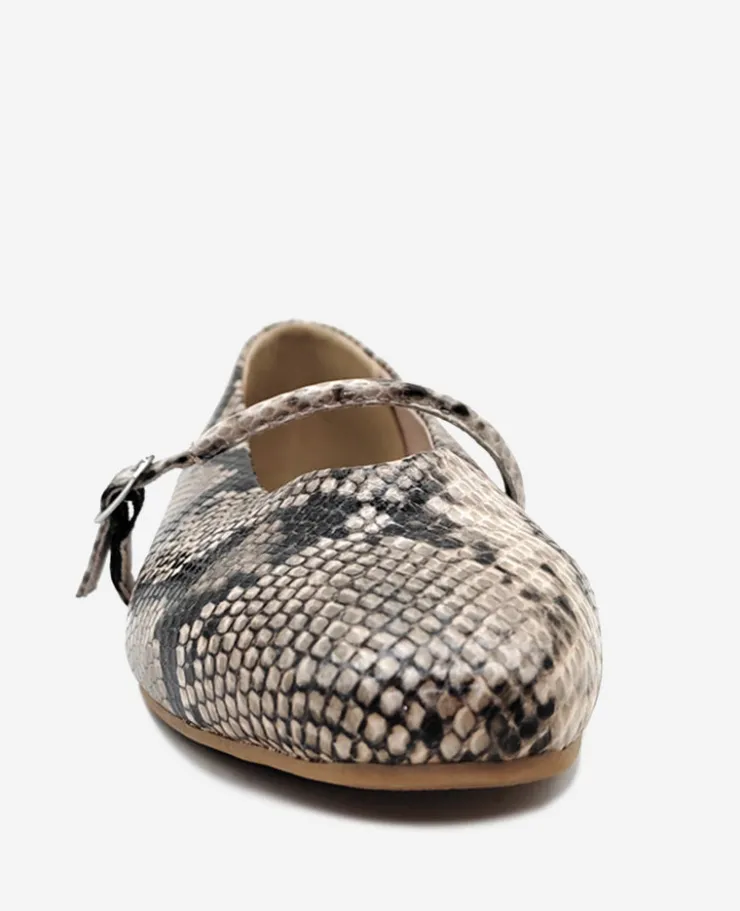 Magnolia Snakeskin Leather Ballet Flat>Kenneth Cole Outlet