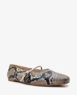 Magnolia Snakeskin Leather Ballet Flat><noscript><img width=