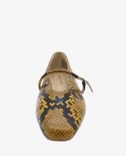 Magnolia Snakeskin Leather Ballet Flat><noscript><img width=