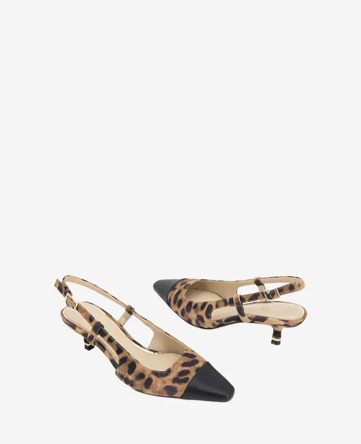 Martha Cap Toe Slingback Kitten Heel>Kenneth Cole