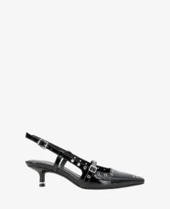 Martha Patent Eyelet Slingback Kitten Heel>Kenneth Cole Outlet