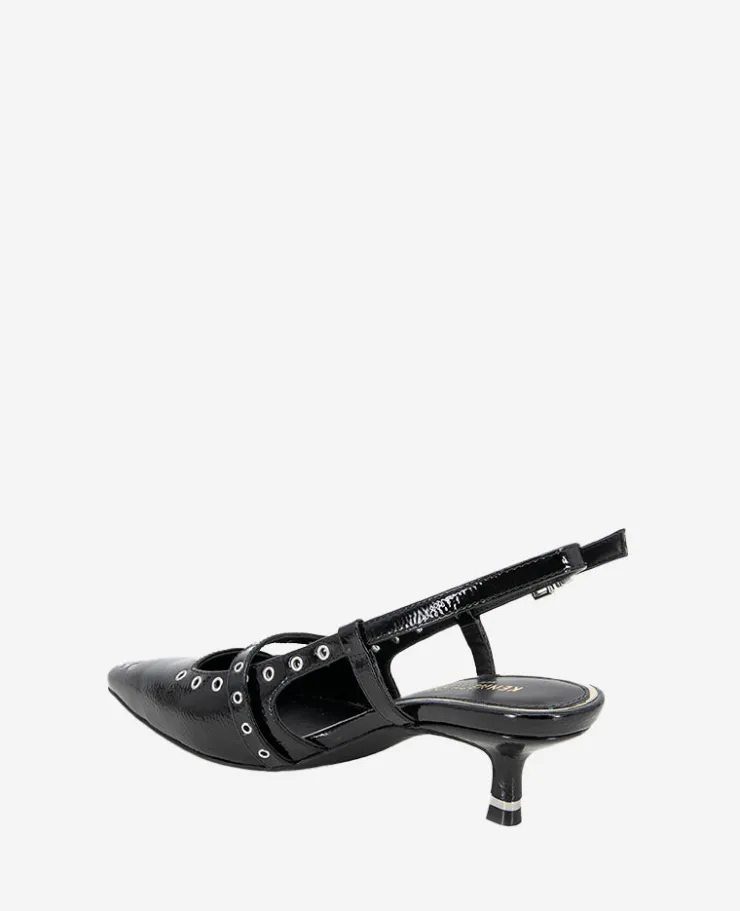 Martha Patent Eyelet Slingback Kitten Heel>Kenneth Cole Outlet