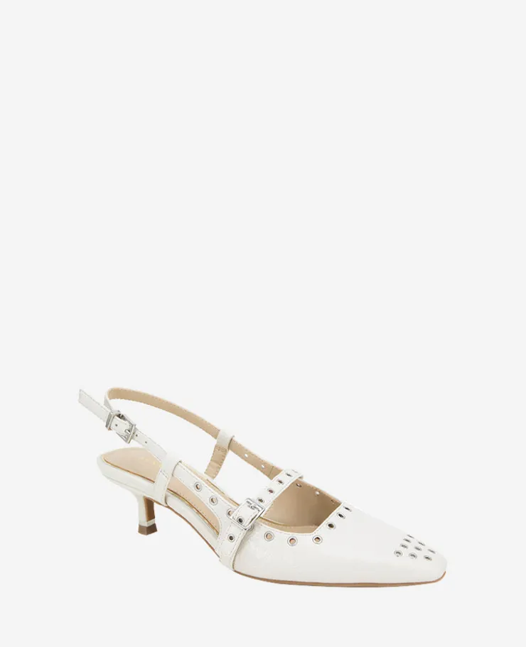 Martha Patent Eyelet Slingback Kitten Heel>Kenneth Cole Outlet