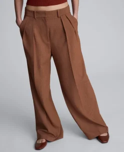Melange High Rise Fly Front Double Pleat Wide Leg Pant>Kenneth Cole Online