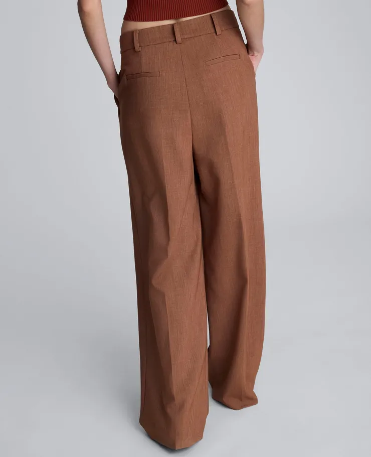 Melange High Rise Fly Front Double Pleat Wide Leg Pant>Kenneth Cole Online