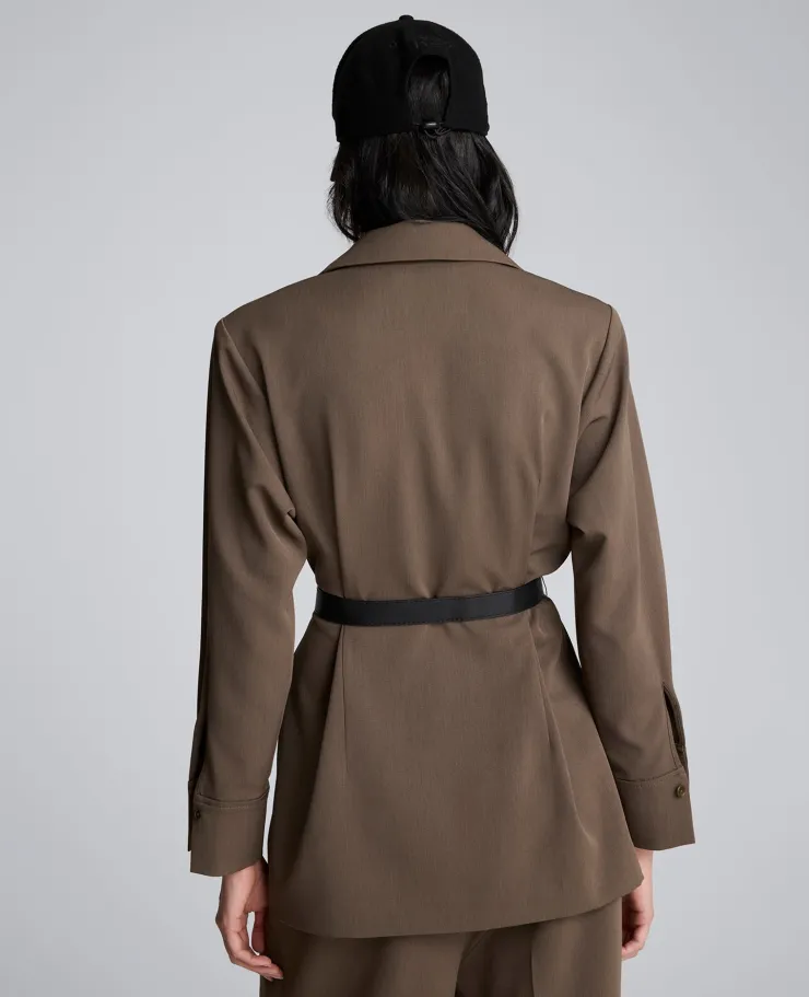 Melange Three Button Belted Soft Jacket>Kenneth Cole New