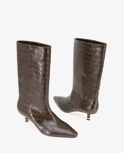 Meryl Leather Croco Bootie><noscript><img width=