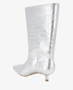 Meryl Leather Metallic Croco Bootie><noscript><img width=