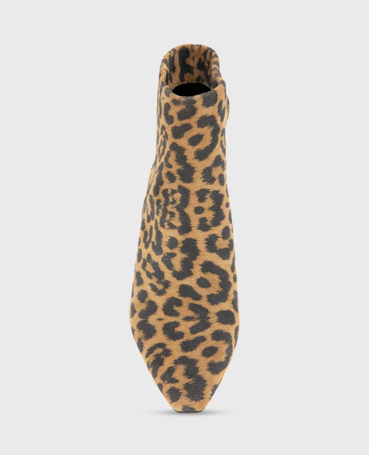 Miranda Suede Leopard Heel Bootie>Kenneth Cole Hot