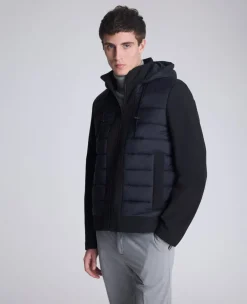 Mixed Media Hooded Soft Shell Jacket><noscript><img width=