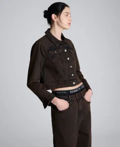 Overdye Denim Cropped Trucker Jacket><noscript><img width=