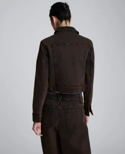 Overdye Denim Cropped Trucker Jacket><noscript><img width=