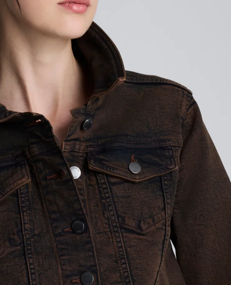 Overdye Denim Cropped Trucker Jacket>Kenneth Cole New
