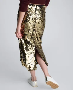 Pailette Midi Skirt><noscript><img width=