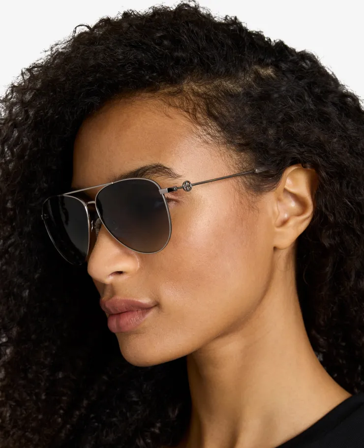 Pilot Titanium Aviator Sunglasses>Kenneth Cole Hot