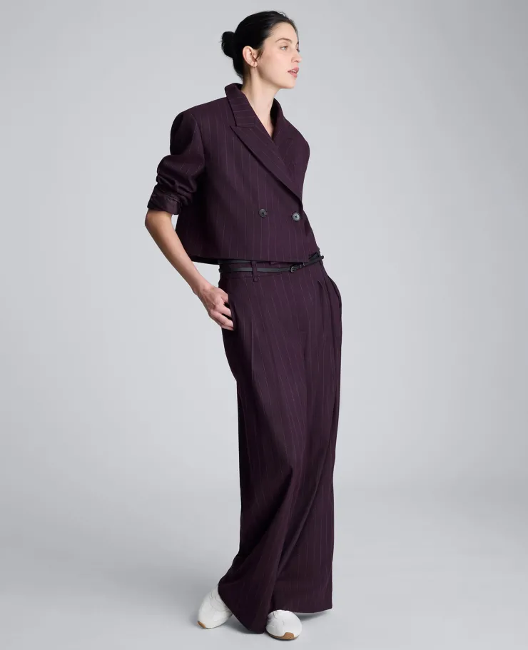 Pinstripe Double Breasted Cropped Jacket>Kenneth Cole Clearance