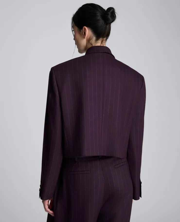Pinstripe Double Breasted Cropped Jacket>Kenneth Cole Clearance