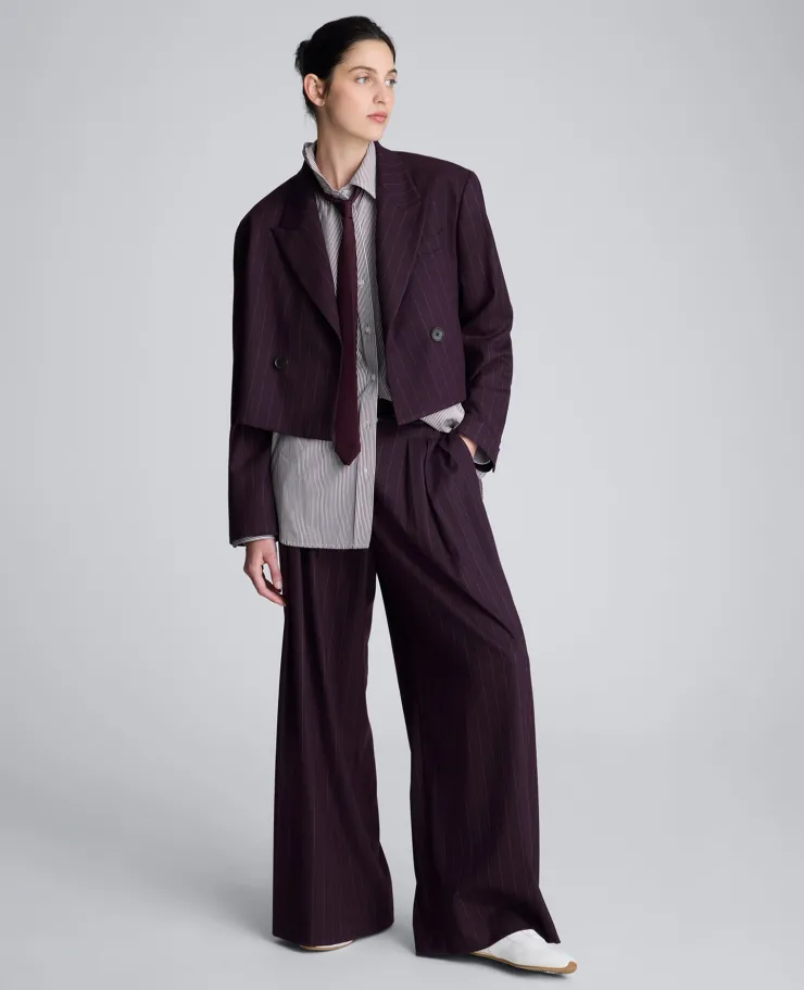 Pinstripe Double Breasted Cropped Jacket>Kenneth Cole Clearance