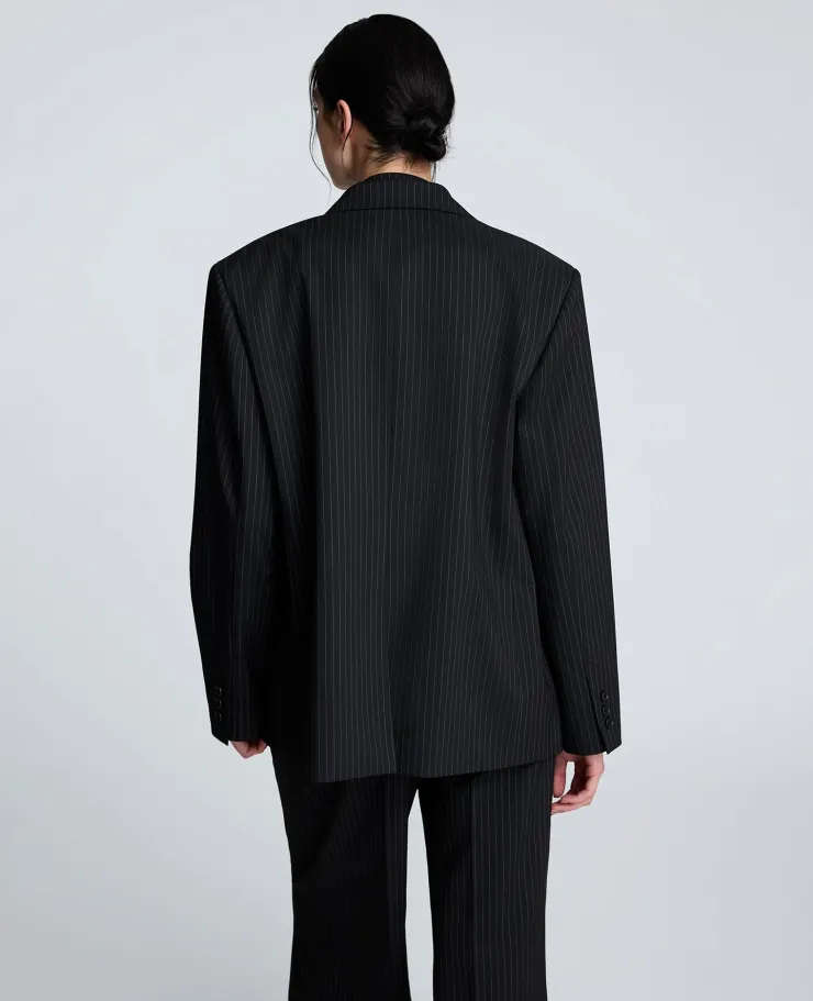 Pinstripe Double Breasted Boyfriend Jacket>Kenneth Cole New