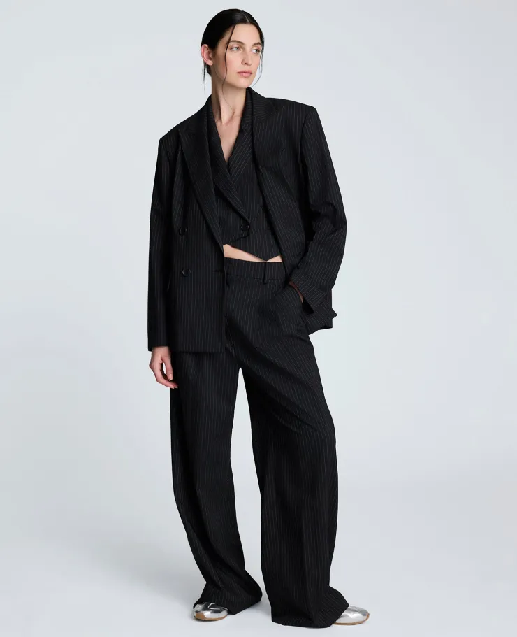 Pinstripe Double Breasted Boyfriend Jacket>Kenneth Cole New